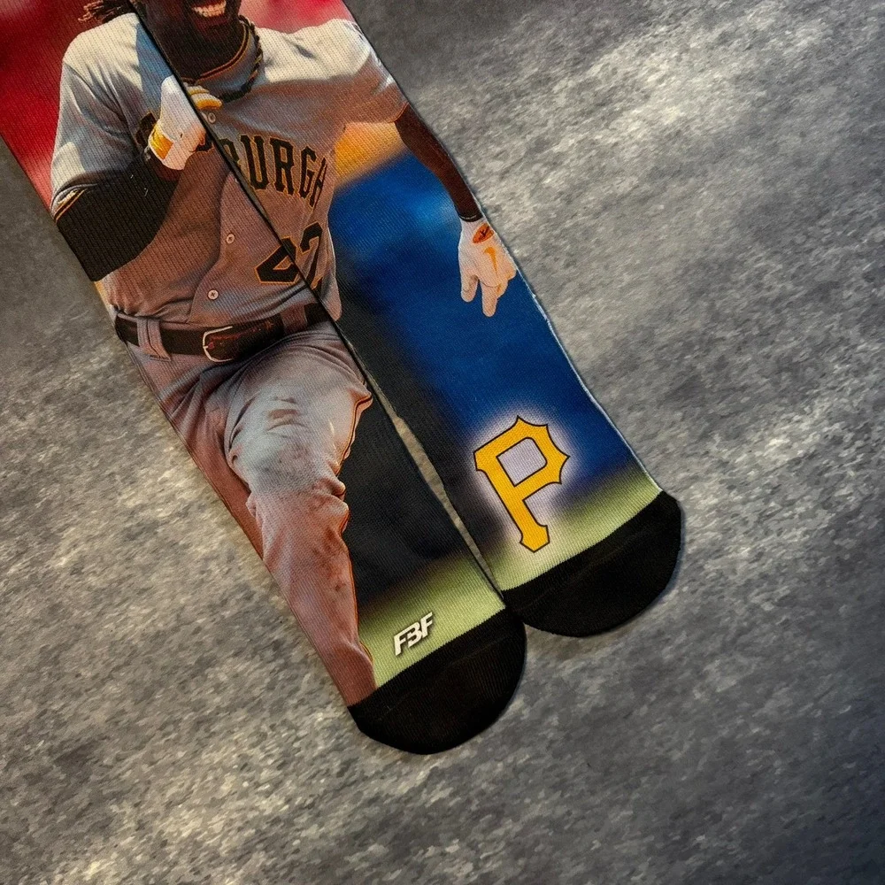 FBF Originals Andrew McCutchen‎ Pittsburgh Pirates MLB Crew Socks Mens Large New